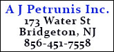 A J Petrunis Inc. Sponsorship Banner